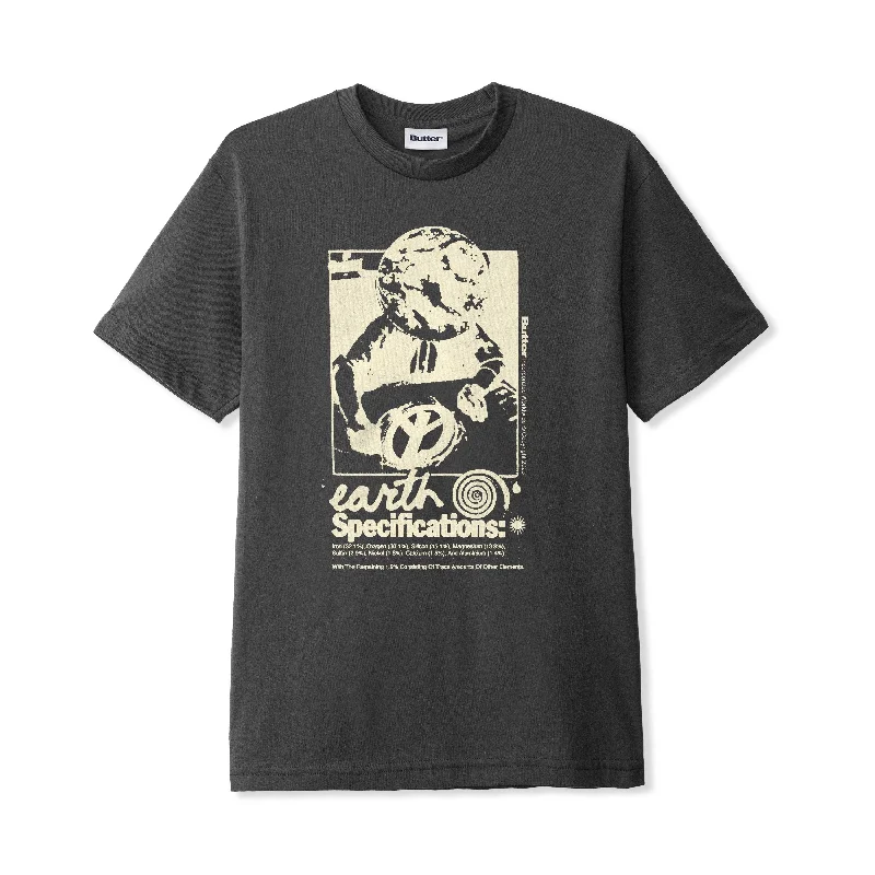 T-Shirt With Bold Artistic Prints-BUTTER GOODS - "EARTH SPEC" T-SHIRT (CHARCOAL)