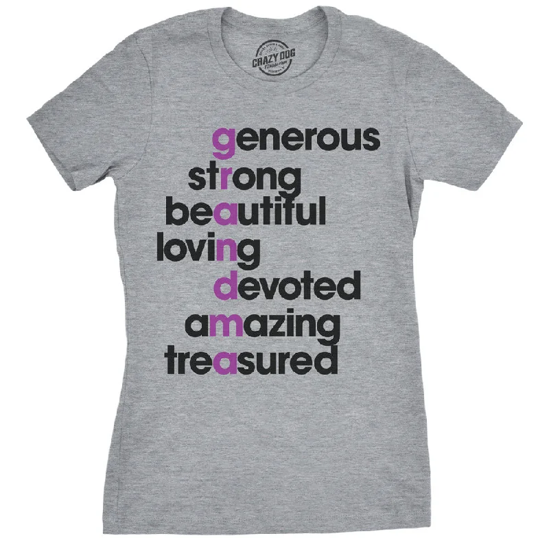 Personalized T-Shirt-Grandma Letters Women's T Shirt