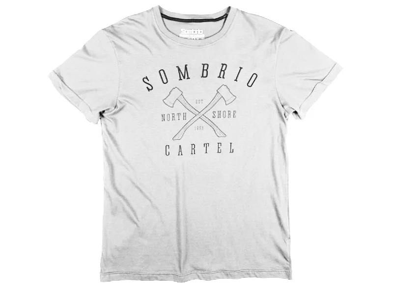 T-Shirt With Music Band Design-Sombrio Axes Tee Shirt - White