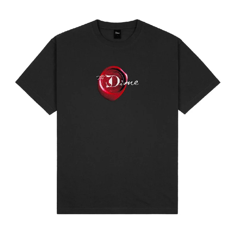 T-Shirt With High-Quality Printing-DIME SECRET TEE - BLACK