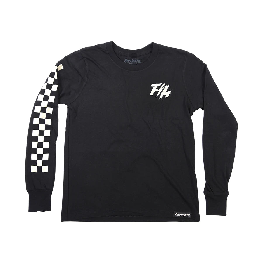 T-Shirt With Retro Graphics-Fasthouse High Roller Long Sleeve Tee - Youth - Black