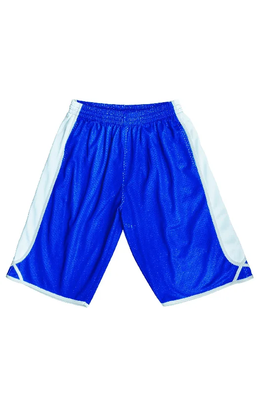 Performance Shorts For Athletes-Basketball Shorts - Royal/White