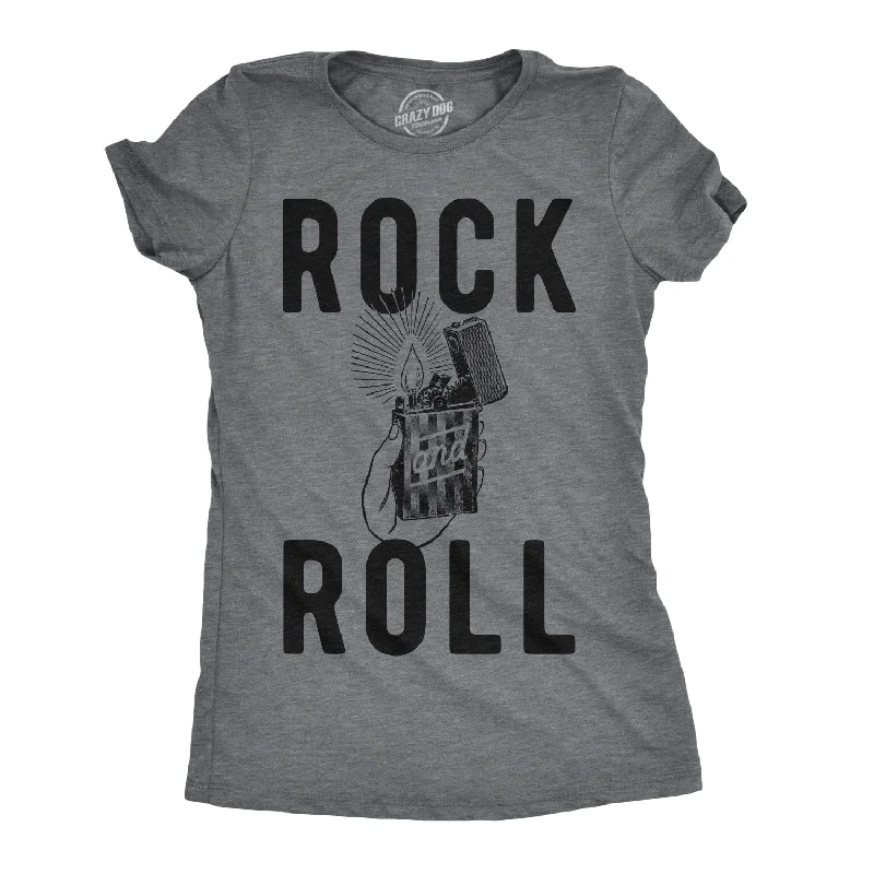 T-Shirt With Custom Text-Rock And Roll Women's T Shirt