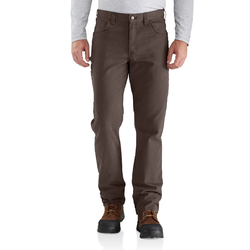 Pants With Comfortable Waistband-Carhartt Men's Rugged Flex® Rigby Five Pocket Pant_Dark Coffee