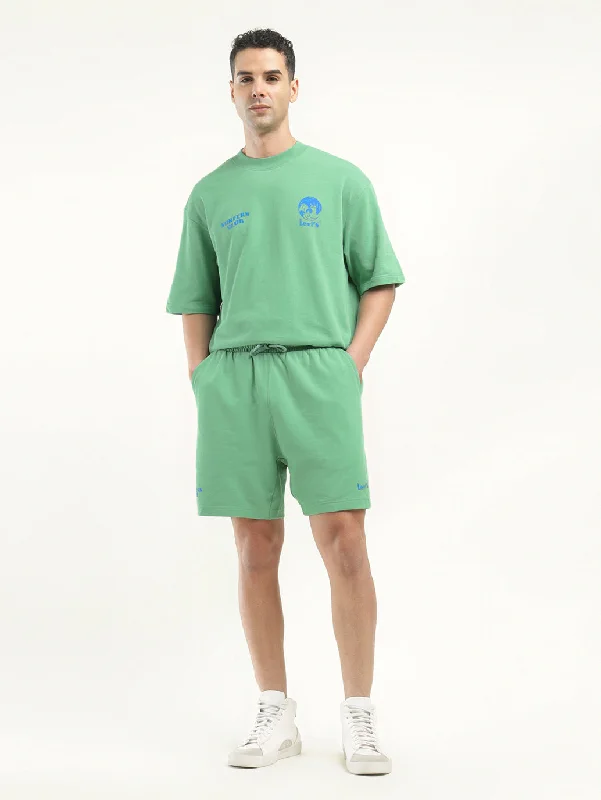 Lightweight Beach Shorts-Men's Green Regular Fit Shorts