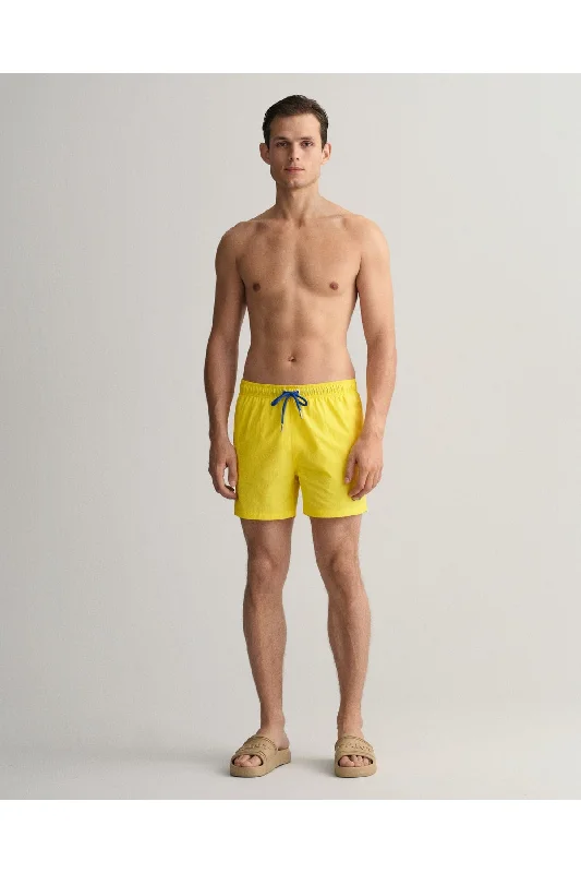 Custom Sports Shorts-Men's Yellow Classic Fit Swimsuit