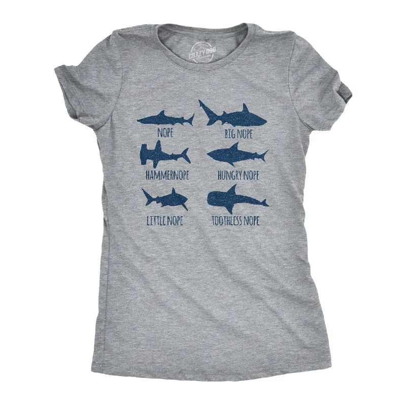 T-Shirt With Retro Style Graphics-Shark Nope Women's T Shirt