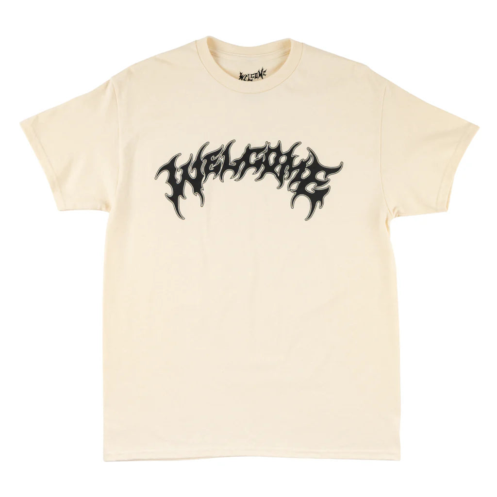 T-Shirt With Design-Welcome Skateboards - Barb Tee - Bone