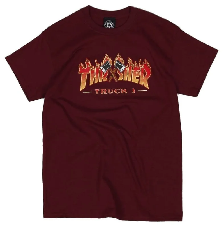 Custom T-Shirt-THRASHER TRUCK 1 TEE - MAROON