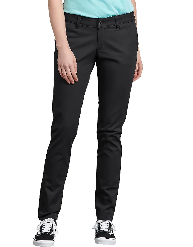 Pants With Sports Designs-Dickies Women's Skinny Fit Stretch Twill Pant