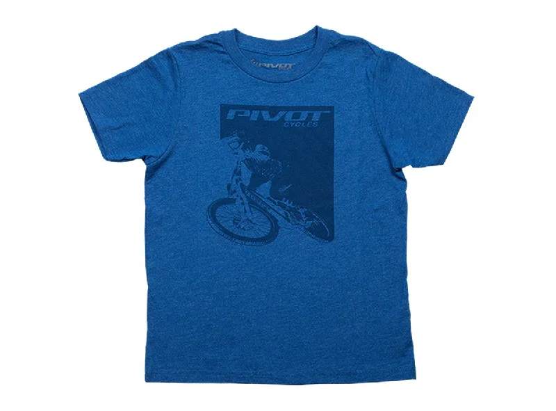 T-Shirt With Custom Text-Pivot Rider Short Sleeve Tee - Youth - Blue